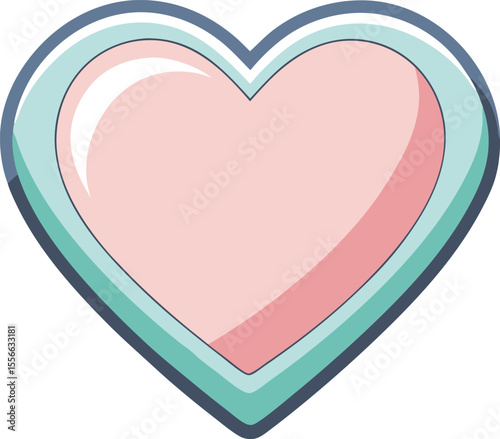 Pastel Heart Icon Pattern with Soft Shadows and Glossy Highlights – Minimalist Modern Love-Themed Vector Design

