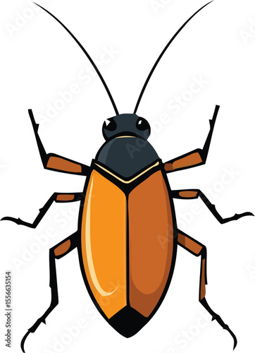 Cute cartoon a illustrator vector cockroach