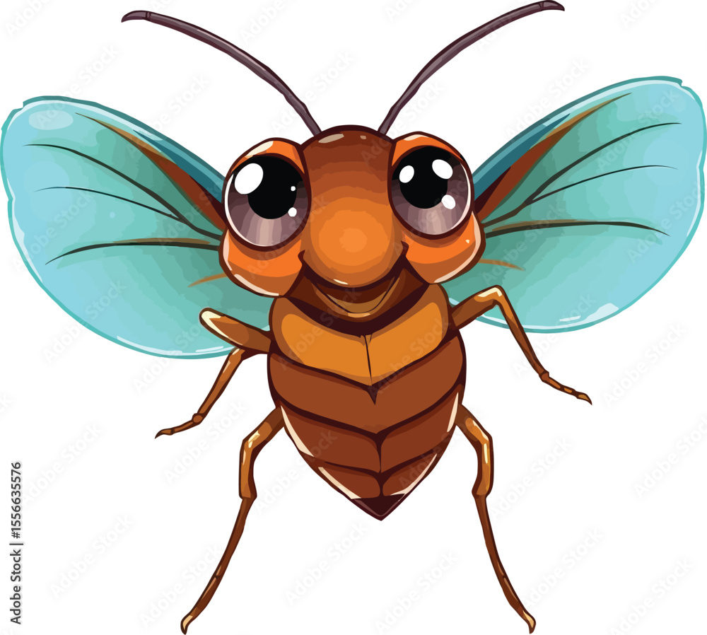 Fototapeta premium Cute cartoon a illustrator vector cockroach