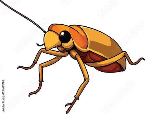 Cute cartoon a illustrator vector cockroach