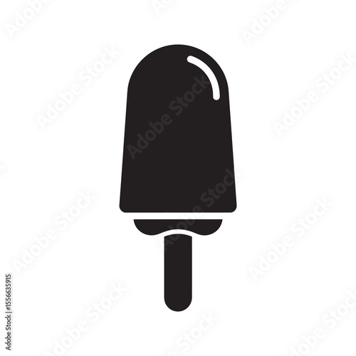 Frozen popsicle ice lolly dessert on stick sweet summer treat cold snack fruit flavor ice cream bar refreshment delicious foodstuff vector icon solid glyph