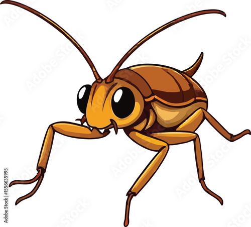 Cute cartoon a illustrator vector cockroach