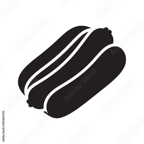 Hot dog fast food snack junk food sausage in bun delicious meal street food american cuisine takeout lunch vector solid glyph icon