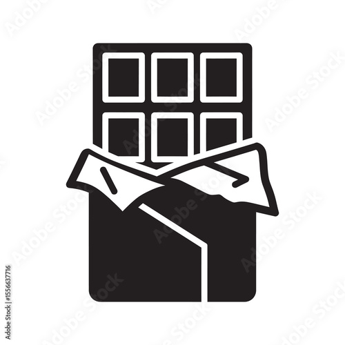 Chocolate bar sweet food dessert candy snack delicious cocoa treat dark milk confectionary sugar yummy vector solid glyph icon symbol