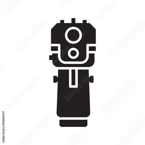 Night vision goggle military equipment for soldier tactical surveillance observation in dark army technology binocular vector solid glyph icon