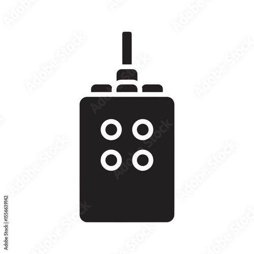 Remote control detonator for bomb explosion device for triggering explosive military terrorism concept wireless signal vector solid glyph icon