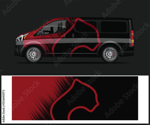 Red and Black Van Wrap Design Template Custom