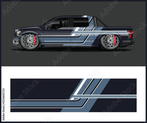 Modern Pickup Truck Graphic Design Template Vector graphic