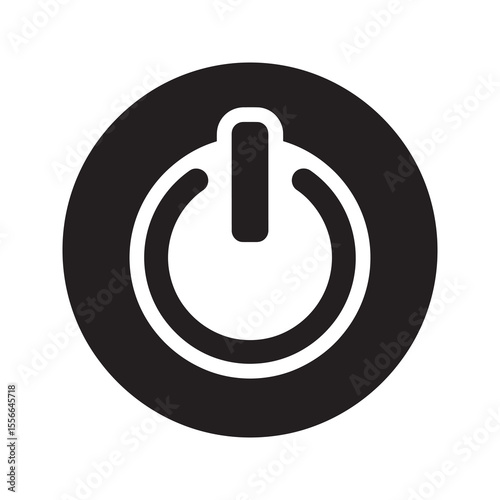 Power button solid glyph icon for on off switch start and shutdown control for electronic device and technology interface symbol vector