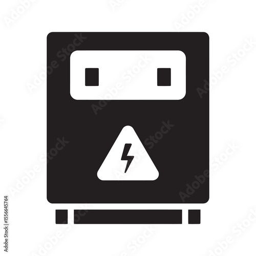 Charging station solid glyph icon for electric vehicle power supply EV battery recharge point and sustainable transport infrastructure symbol
