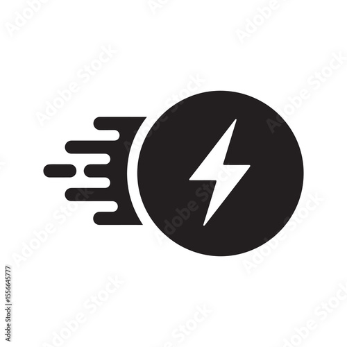 Nuclear power solid glyph icon with radiation symbol for atomic energy plant radioactive material and alternative electricity source vector