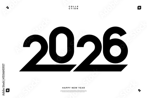 A vibrant and modern design showcasing the year 2026 in a dynamic color combinations