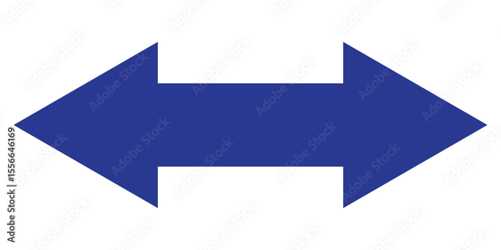 Horizontal dual sided long straight arrow signs. Black, red, stock pointer, direction, position symbol and double arrow icon isolated on white background. Vector graphic illustration