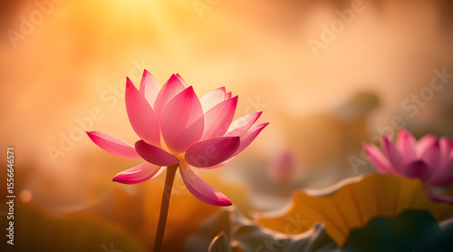 The Elegance of pink Water Lily flower.