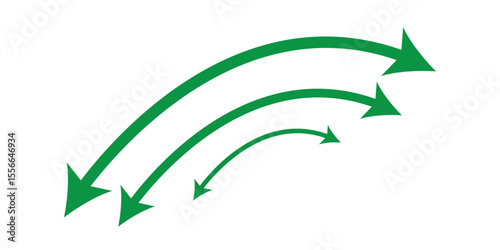 Dual sided arrow vector, icon, silhouette design. Semicircular curved thin, long double ended arrow vector design for website, app and logo design. Vector illustration of duel side