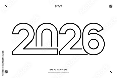 A vibrant and modern design showcasing the year 2026 in a dynamic color combinations