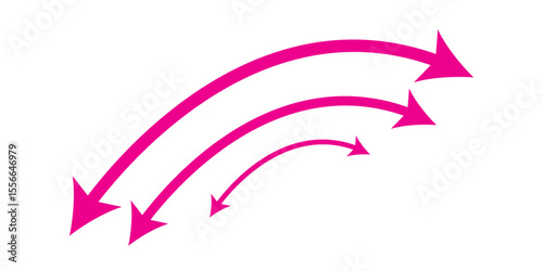 Dual sided arrow vector, icon, silhouette design. Semicircular curved thin, long double ended arrow vector design for website, app and logo design. Vector illustration of duel side