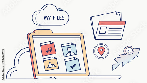 Digital File Management and Organization on Computer.