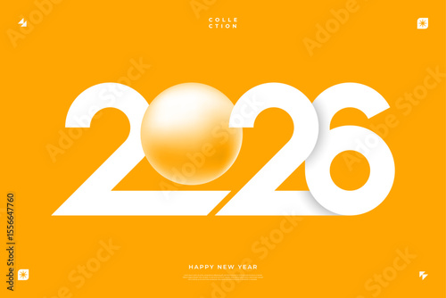 A vibrant and modern design showcasing the year 2026 in a dynamic color combinations