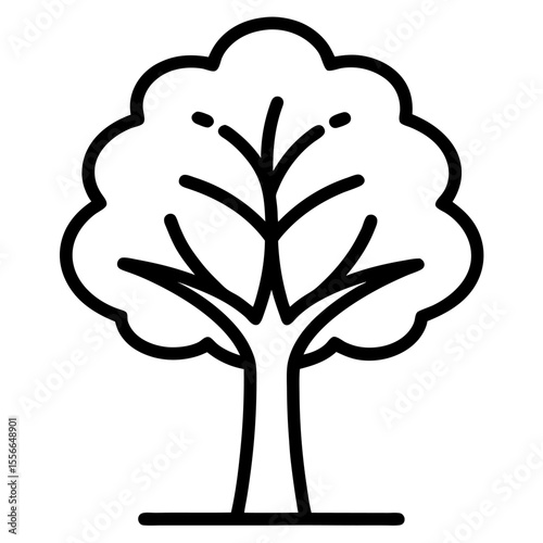 Jute Tree outline icon on white background