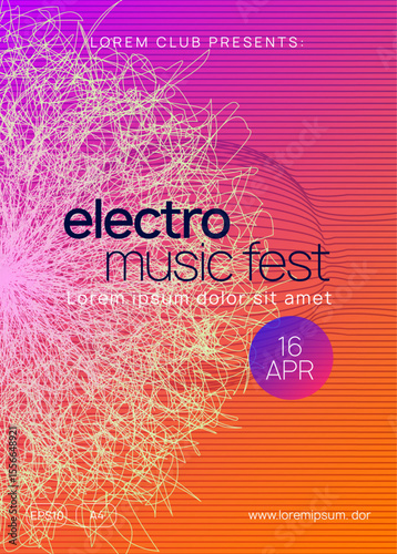 Dj Banner. Electro Invite. Electronic Radio Illustration. Green Fest Poster. Violet Edm Magazine. Discotheque Festival Template. Dance Event. Pink Dj Banner