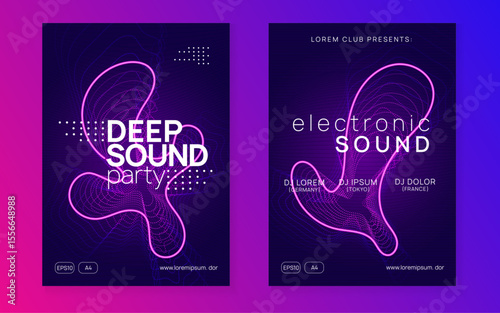 Sound Design. Violet Fest Banner. Trance Invite. Electronic Radio Illustration. Night Club Concert Graphic. Music Magazine. Green Party Event. Pink Sound Design