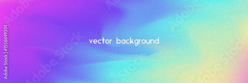 Noise Gradient Background. Abstract Grainy Bg In Pink, Purple And Blue Colors. Iridescent Hologram. Pearlescent Holographic Texture With Rainbow Foil. Vintage Paper With Watercolor Splash Blend