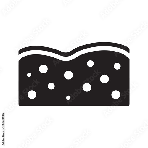 Skin layer with cells cross section of epidermis dermatology anatomy structure biology medical skincare concept health care vector solid glyph icon