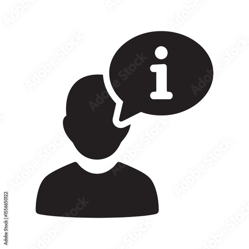 User information profile with personal data help support guide account details contact info assistance symbol vector solid glyph icon pictogram