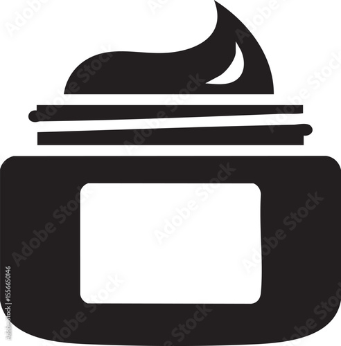 Face Cream Jar Black Silhouette Icon