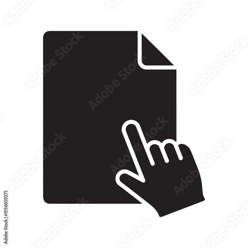 Click for more information interactive help button support pointer hand cursor selecting option guide assistance web symbol vector solid glyph icon