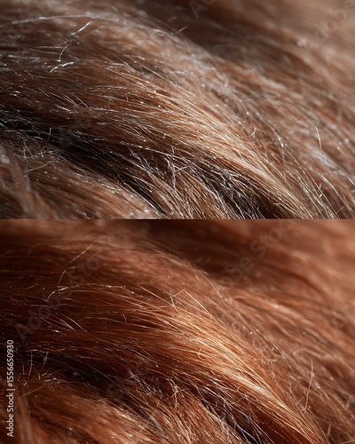The thin, light hair seems weightless compared to the thick, strong hair.