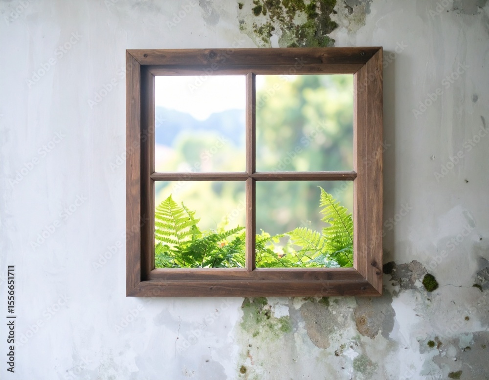 Fototapeta premium Rustic Empty Frame Urban Green Vibe