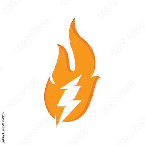 thunder crown logo vector icon illustration