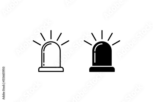 Emergency Flasher Icon Set. A black icon of an emergency flasher, representing alert.