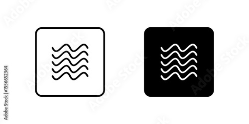 Icons of two wave waters for weather and marine tools. Represent flood and sea.