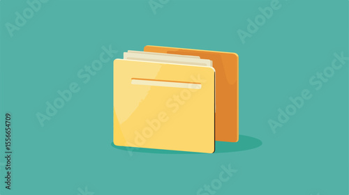 Flat Vector Illustration of Centered File Folder Icon