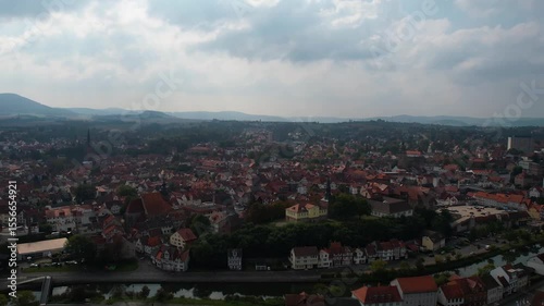 Wallpaper Mural Aerial view on a sunny noon of the old town in the city Bebra in Germany Torontodigital.ca