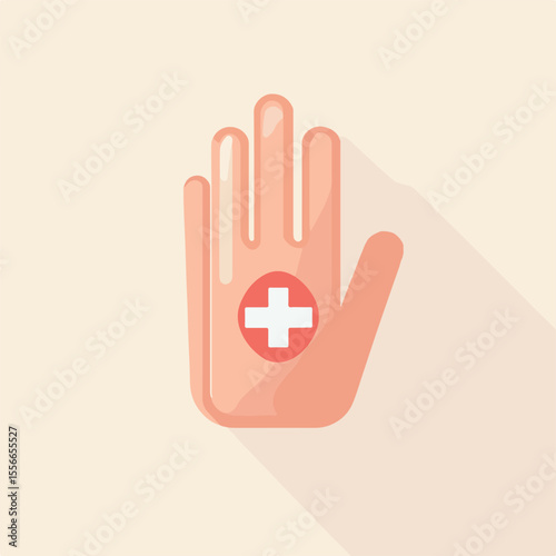 Professional First Aid Finger Injury Flat Vector Illustration