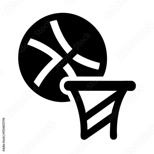 Vector Design Showcasing Basketball Players Scoring at a Hoop During a Game