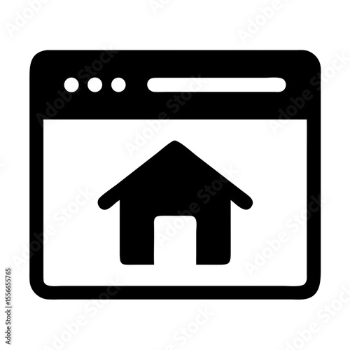 Vector Graphic of a Computer Browser Displaying a House Homepage Icon