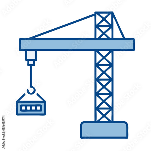 Fabrication Crane Lifting Materials in a Construction Site