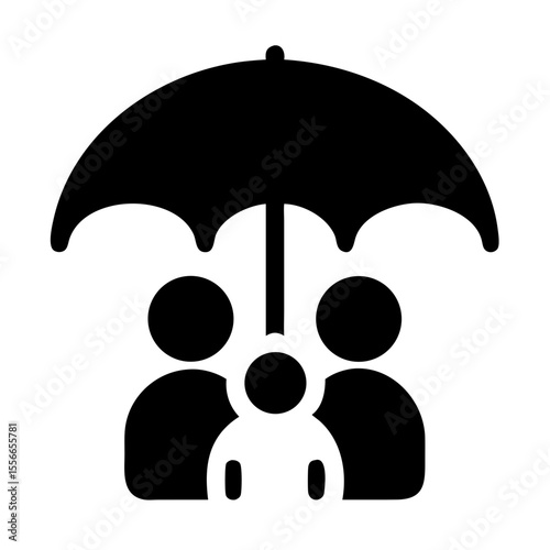 Family Protection Under Healthcare Umbrella Symbol Representing Security