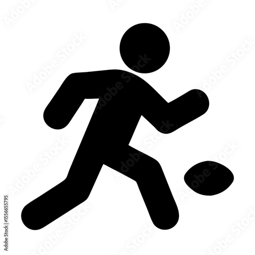 Vector Icon Depicting Football Player Running With Ball in Dynamic Pose