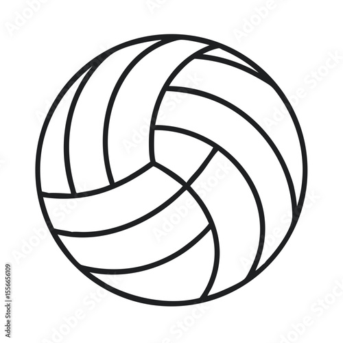 Volleyball Icon With Curved Lines Design for Sports and Athletic Themes