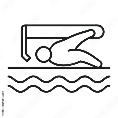 Unique Vector Design of a Swimmer Engaged in Water Sports Activity