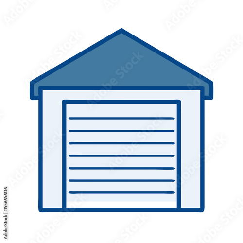Vector Illustration of a Warehouse Building Storage Icon for Logistics Industry