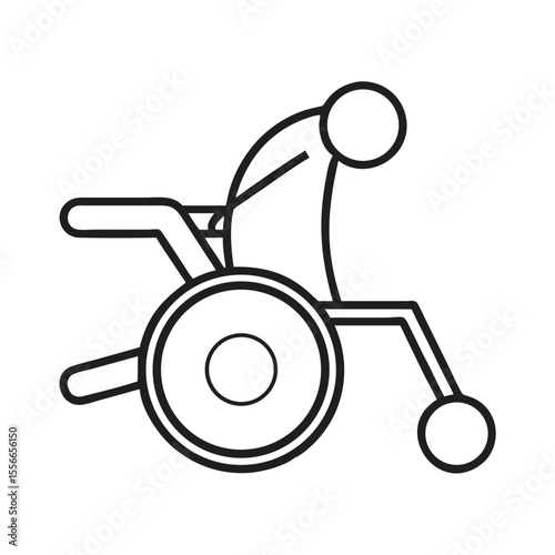 Vector Graphic of a Wheelchair Athlete Engaged in Parasports Activity