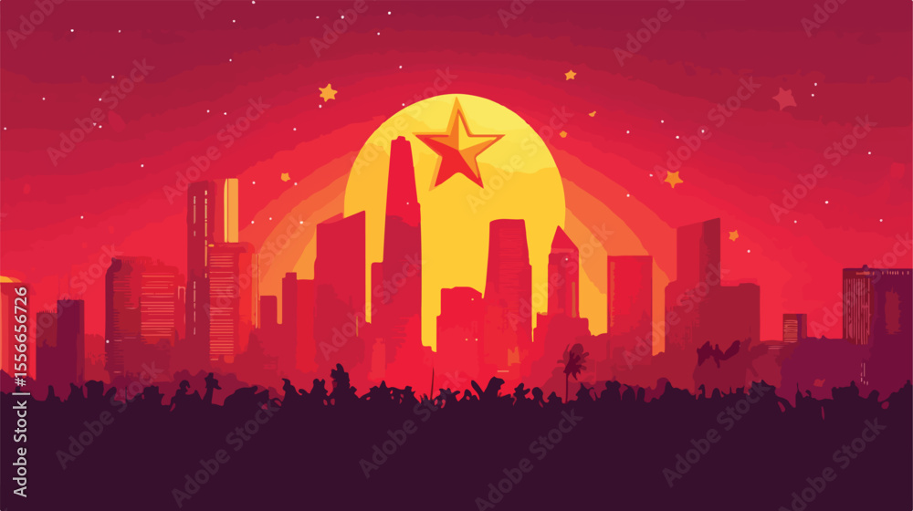 Fototapeta premium Vietnam Flag Flat Vector Illustration - Center