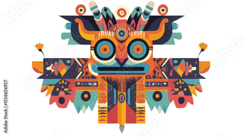 Unique Flat Design Drawing of Quirky Character Art Picture